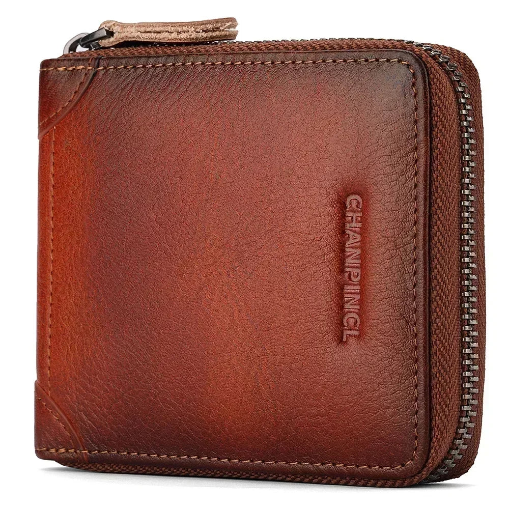 Cowhide Leather Mini Wallet FM