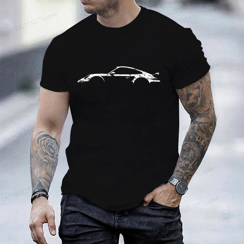 Minimalist Sports Car Silhouette Graphic T-Shirt FC