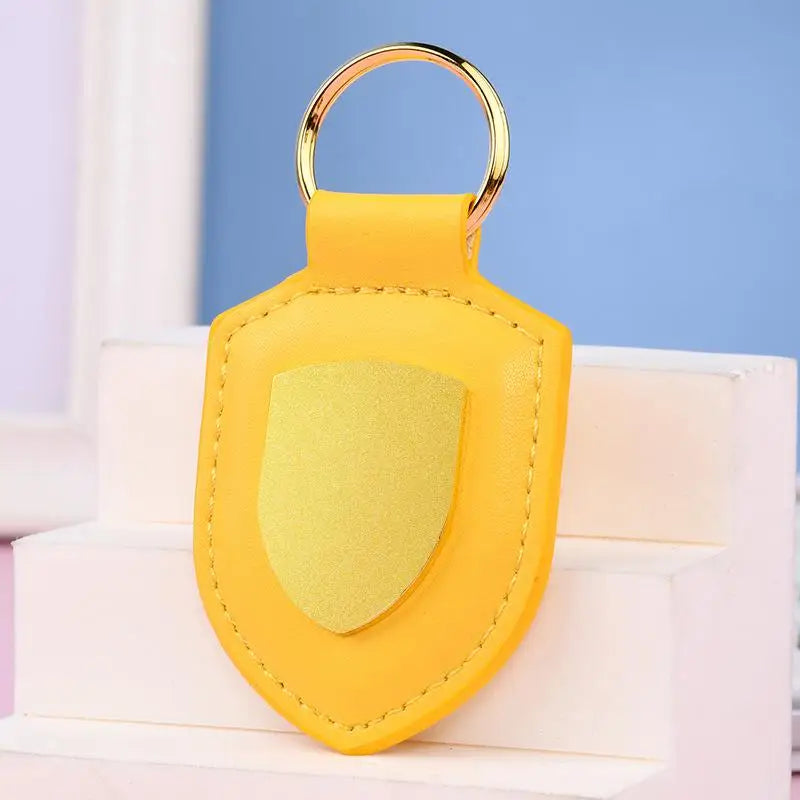 Luxury Shield Leather Keychain FC