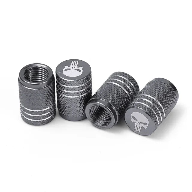 4PCS Skull Aluminum Tire Valve Caps FC