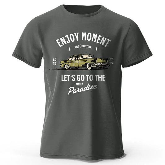 Retro "Enjoy Moment" Car T-Shirt FC