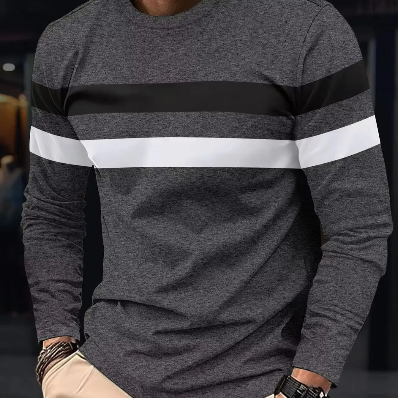 Casual Men's Long Sleeve Shirt FM