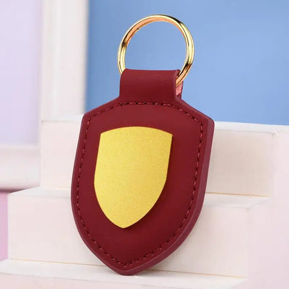Luxury Shield Leather Keychain FC