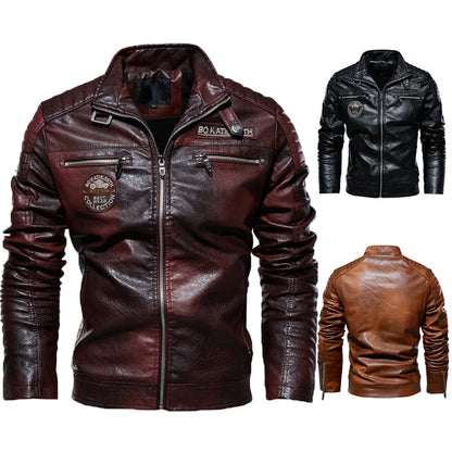 Motorcyclist Leather Jacket Men FM