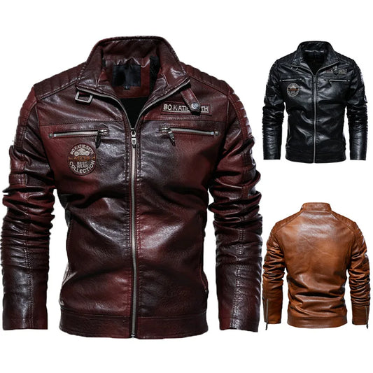 Motorcyclist Leather Jacket Men FM
