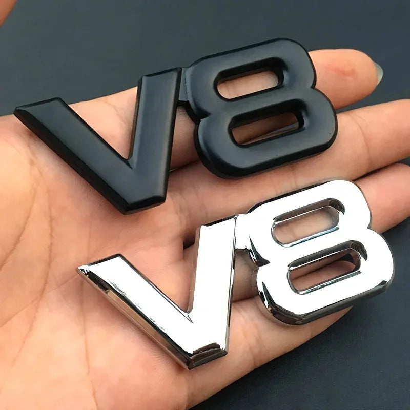 V8 Letter Car Emblem Badge FC