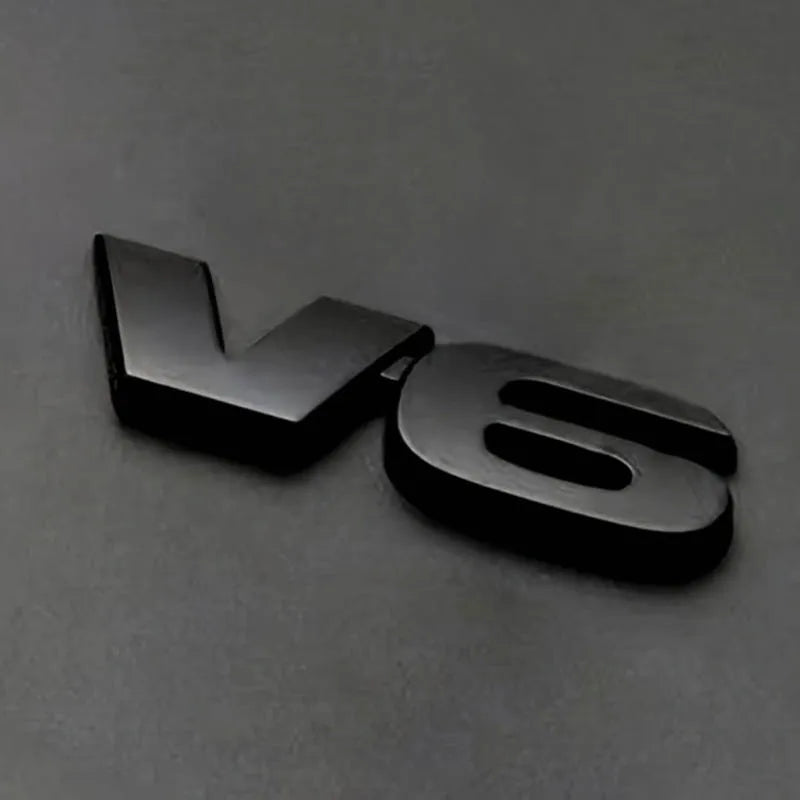 V6 Letter Car Emblem Badge FC