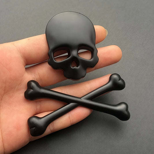 3D Metal Skull Badge Sticker FM