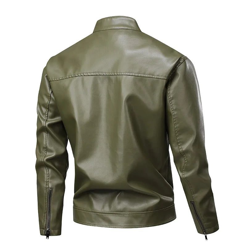 Man Leather Jacket Autumn FM
