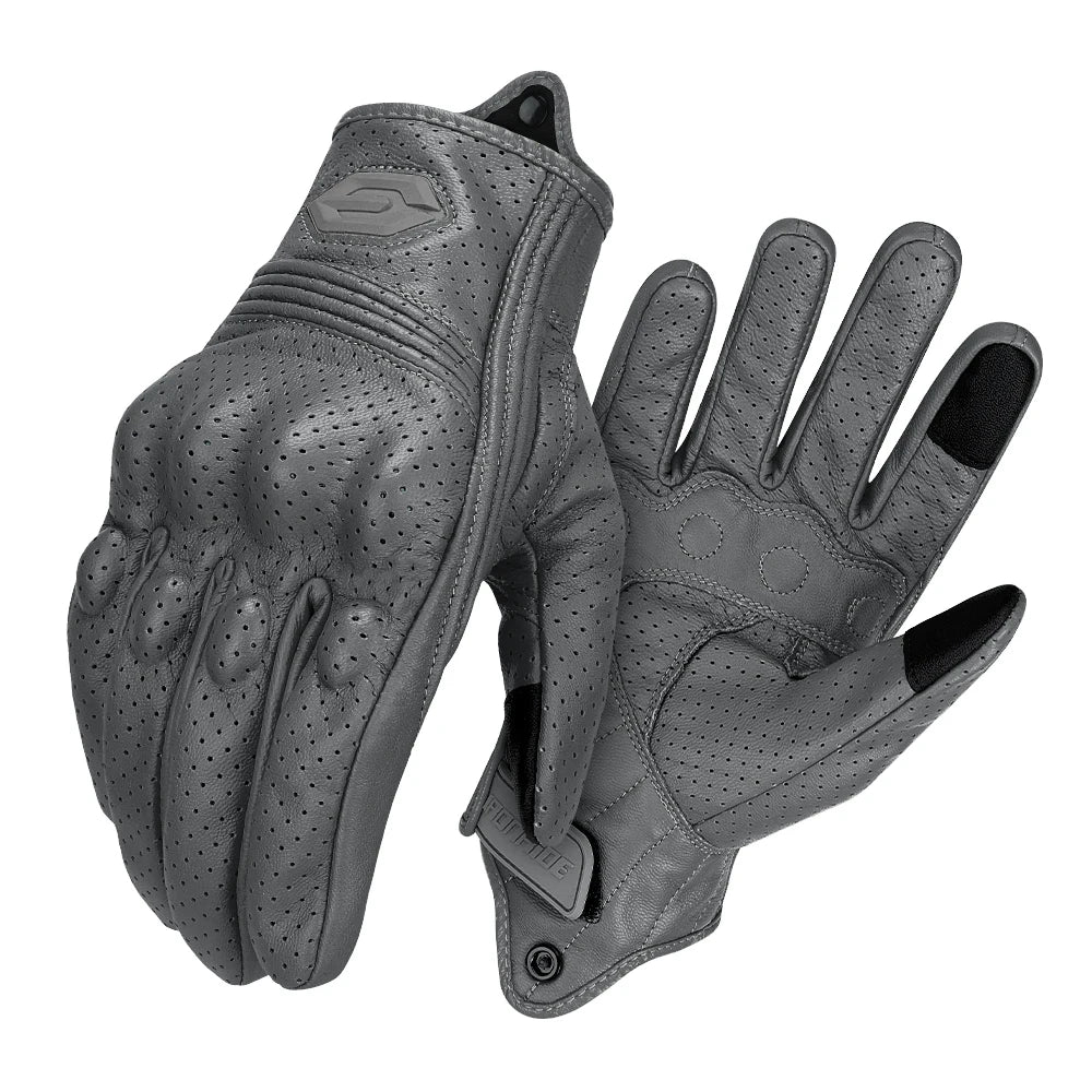 Moto Gloves Leather Breathable FM