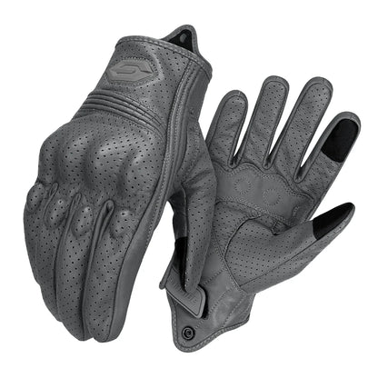 Moto Gloves Leather Breathable FM