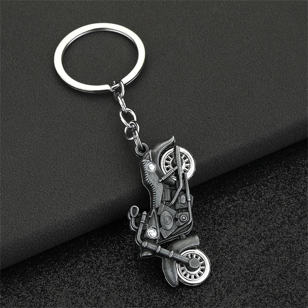 Retro Motorcycle Keyring FM