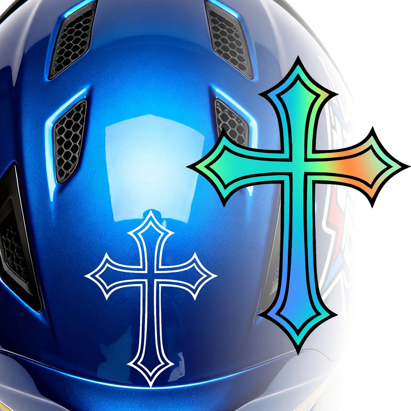 Cross Motorcycle Helmet Stickers FM