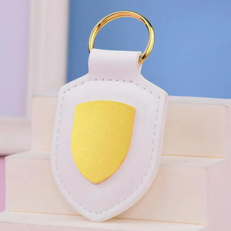 Luxury Shield Leather Keychain FC