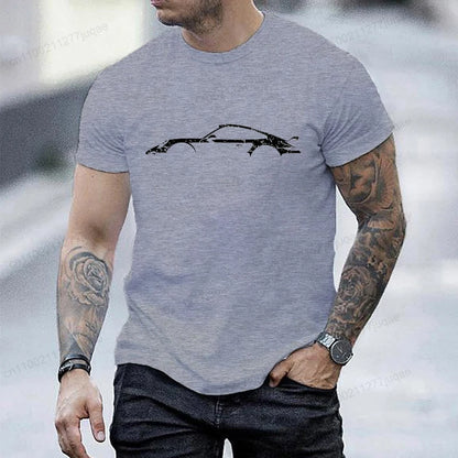 Minimalist Sports Car Silhouette Graphic T-Shirt FC
