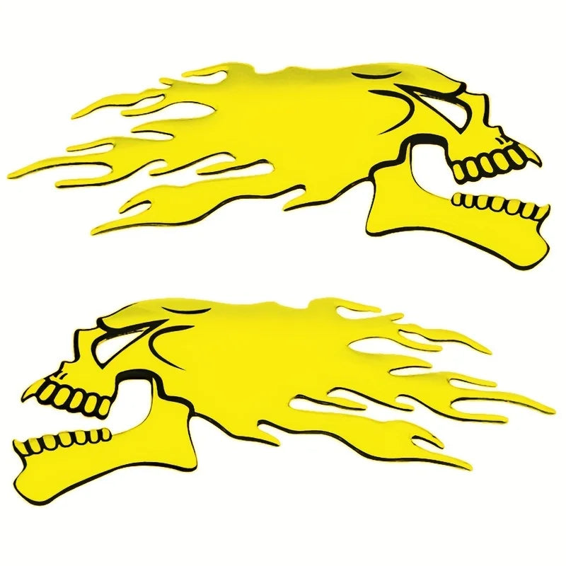 Flaming Skull 3D Car Decal FC