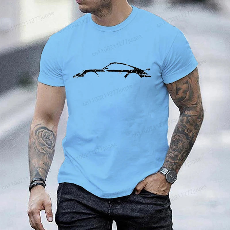 Minimalist Sports Car Silhouette Graphic T-Shirt FC