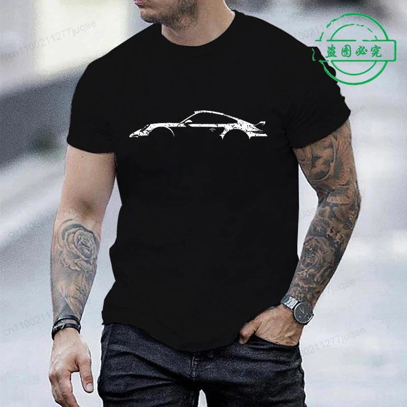 Minimalist Sports Car Silhouette Graphic T-Shirt FC