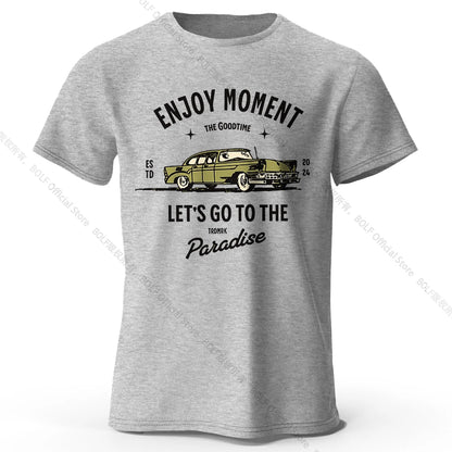 Retro "Enjoy Moment" Car T-Shirt FC