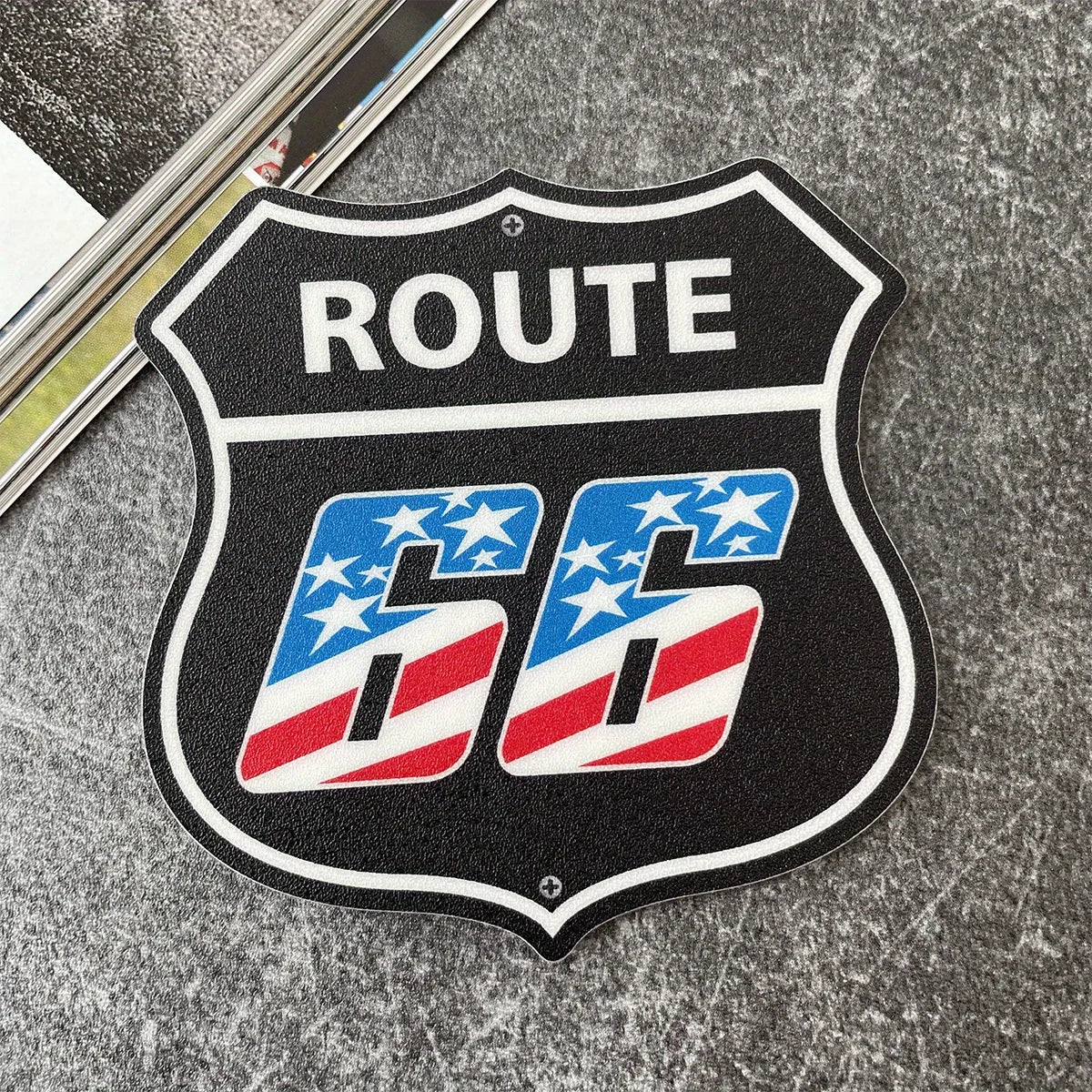 Motorcycle Route 66 Sign Stickers FM