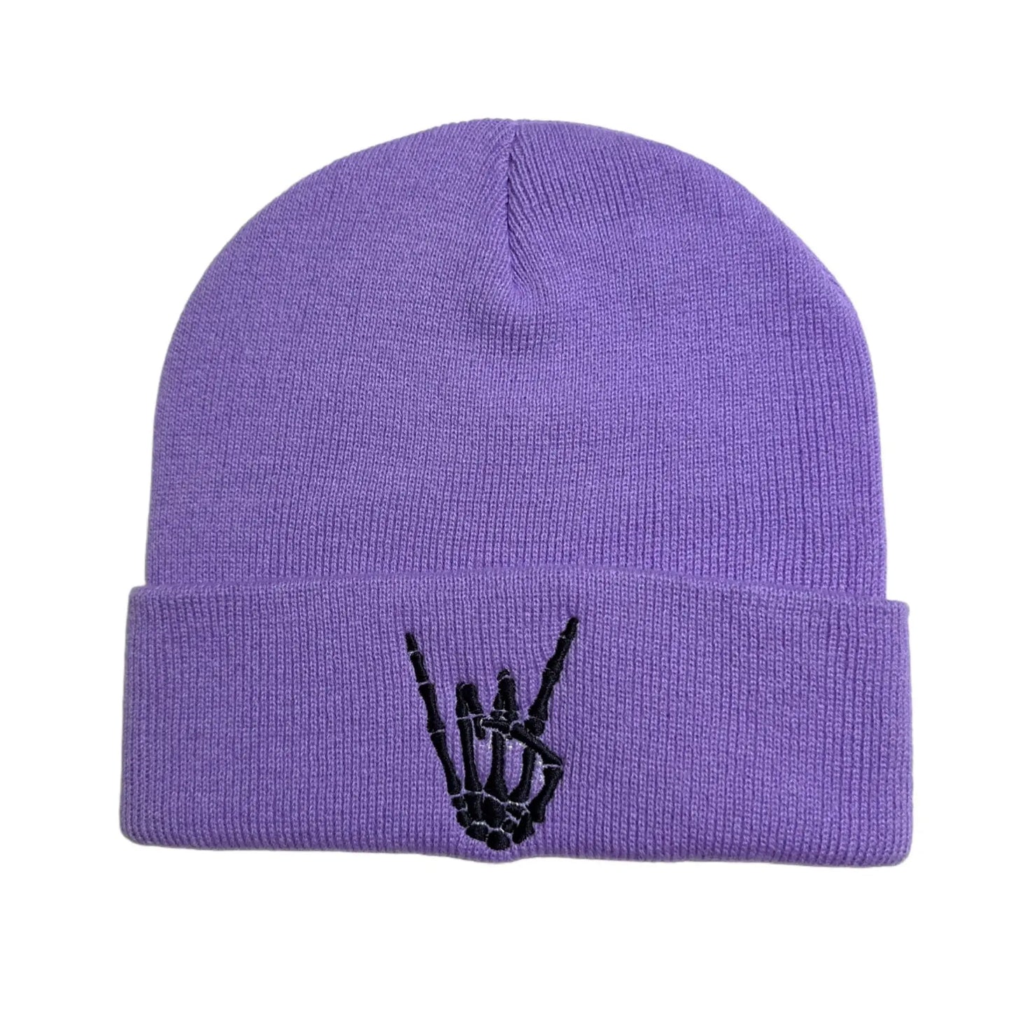 Skull Finger Embroidery Knitted Hat FM