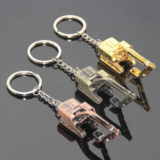 3D Alloy Excavator Keychain Pendant TS