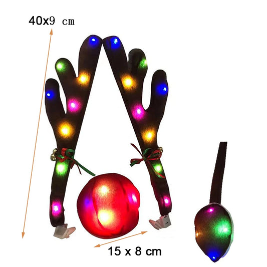 LED Glowing Reindeer Antlers Car Costume FC