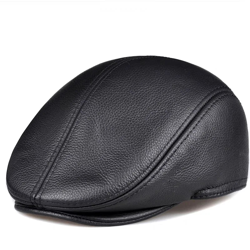 Winter Leather Beret for Men FM