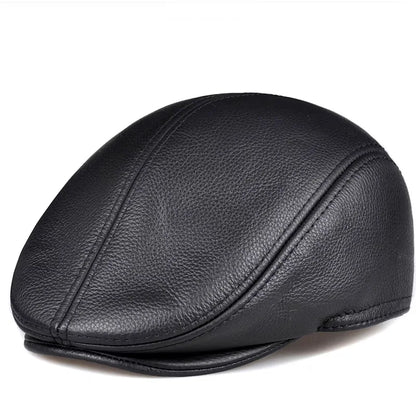 Winter Leather Beret for Men FM