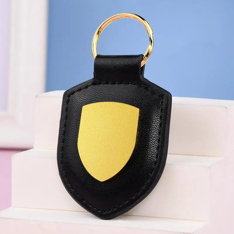 Luxury Shield Leather Keychain FC