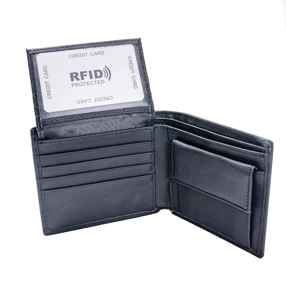 RFID Cowhide Leather Wallet for Men FM