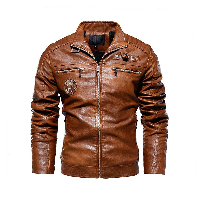 Motorcyclist Leather Jacket Men FM