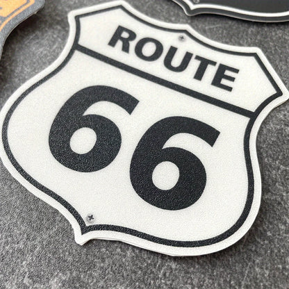 Motorcycle Route 66 Sign Stickers FM