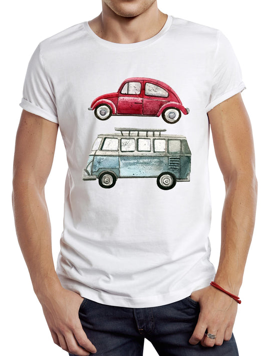 Vintage Cars Beach T-Shirt FV