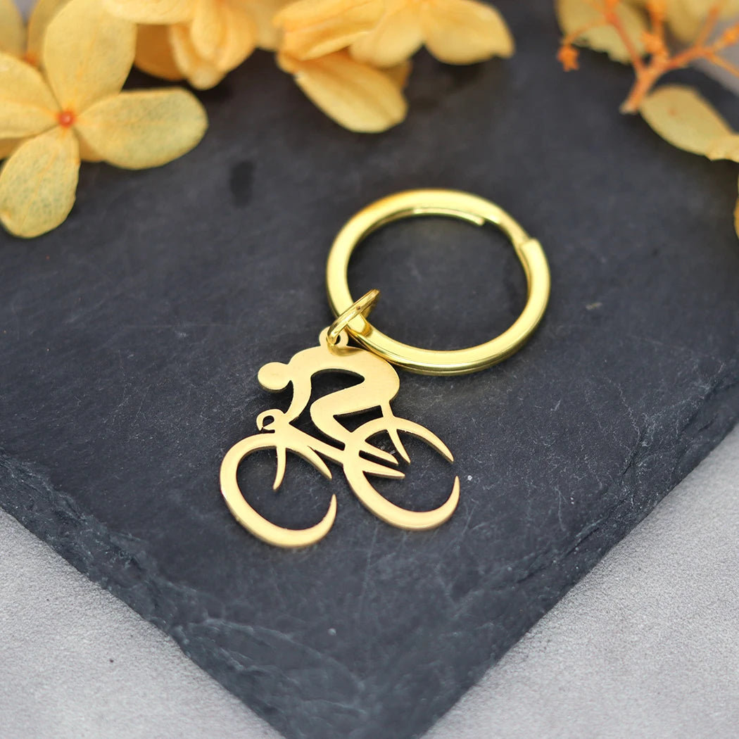 Cyclist Metal Keychains FB