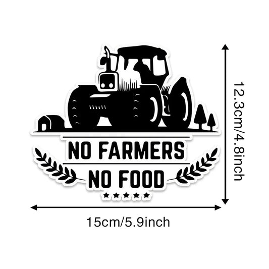 No Farmers No Food" Tractor Sticker AS