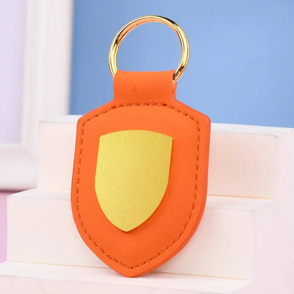 Luxury Shield Leather Keychain FC