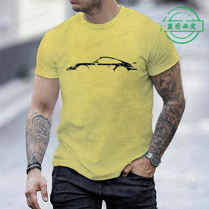 Minimalist Sports Car Silhouette Graphic T-Shirt FC