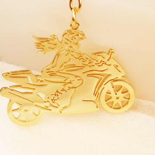 Girl Biker Keychain FM