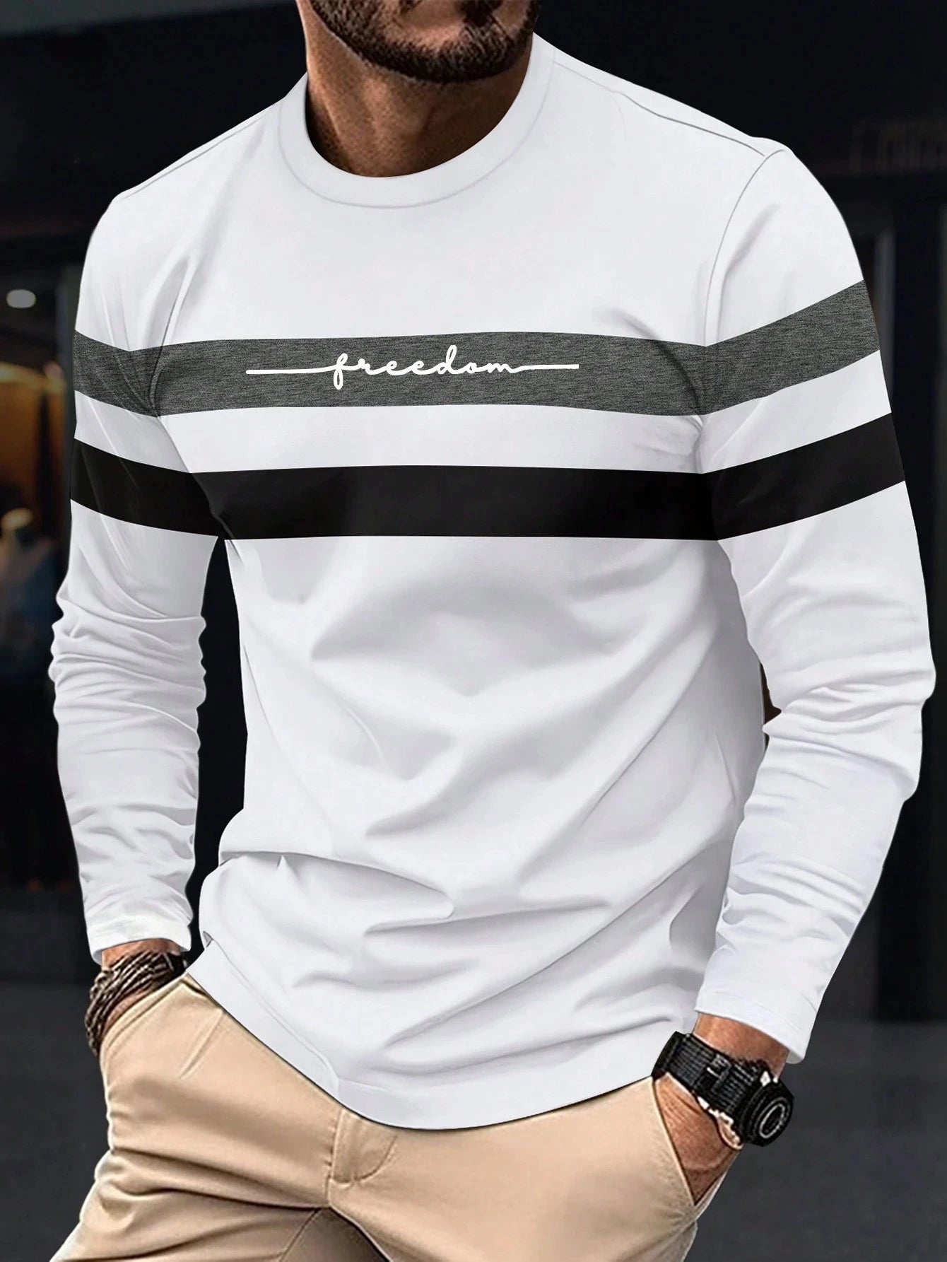 Casual Men’s Long Sleeve T-Shirt FM