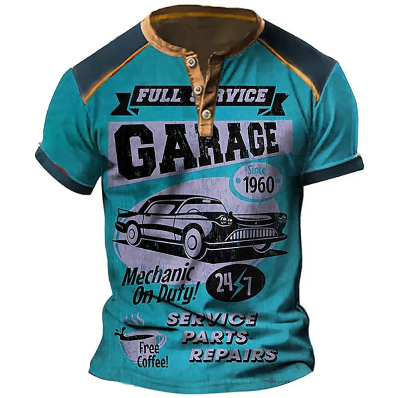 Vintage Garage Henley T-Shirt FC