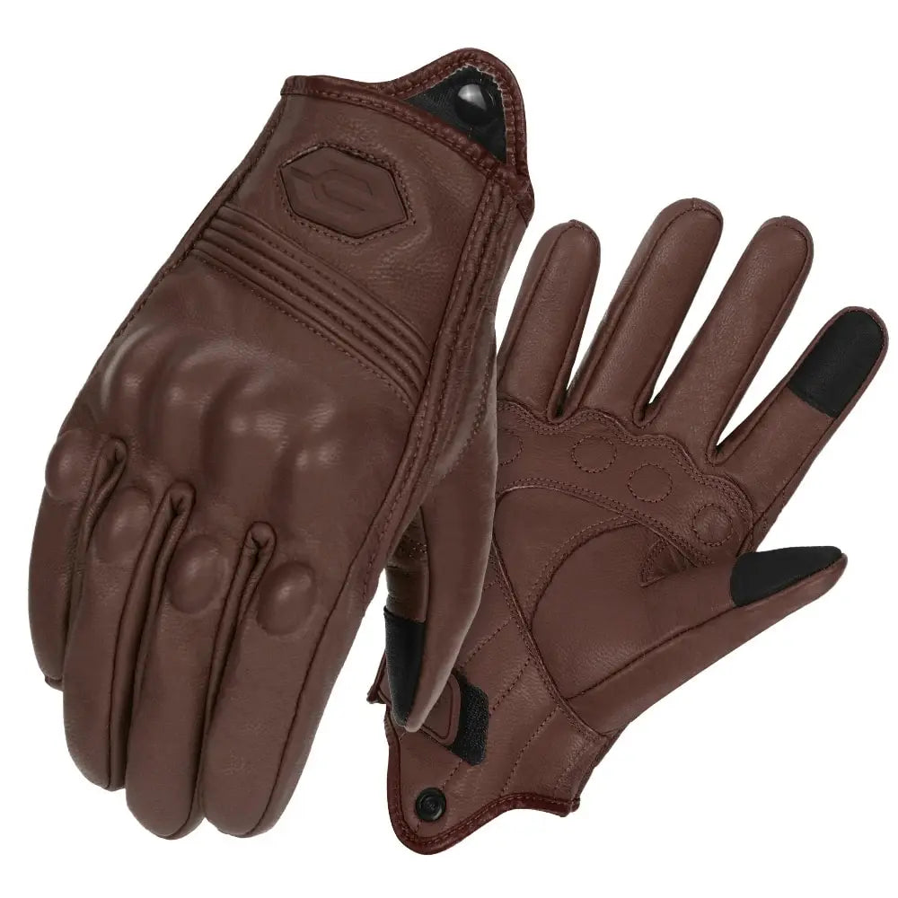 Moto Gloves Leather Breathable FM