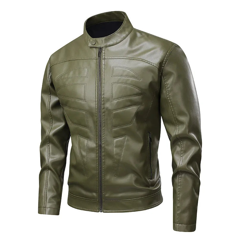 Man Leather Jacket Autumn FM