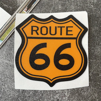 Motorcycle Route 66 Sign Stickers FM