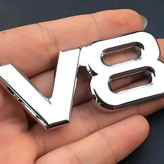 V8 Letter Car Emblem Badge FC