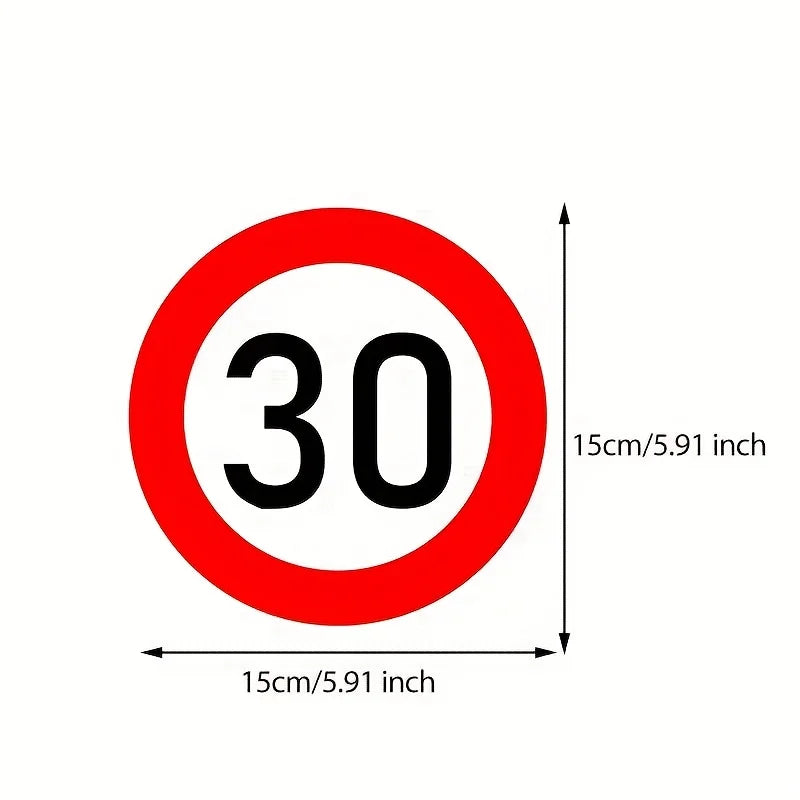 Circular Speed Limit Road Sign Decals FC