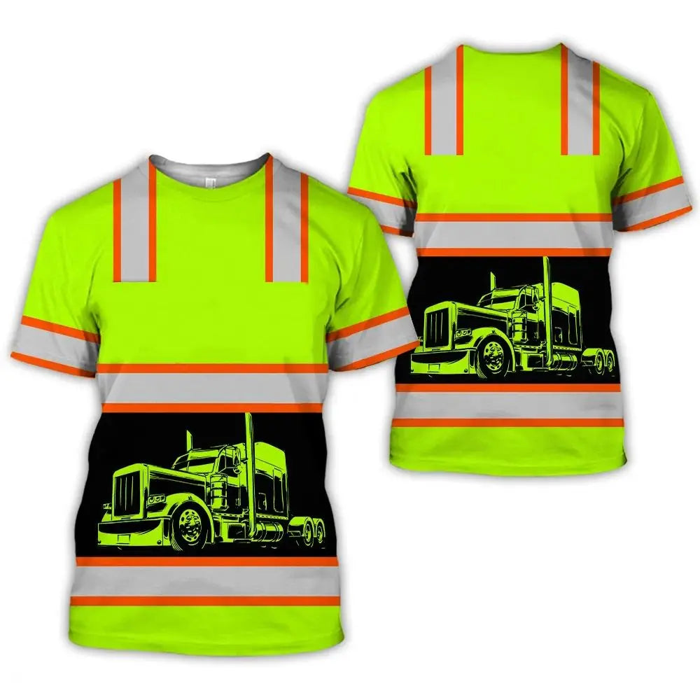 High Visibility Trucker Graphic Safety T-Shirt TS