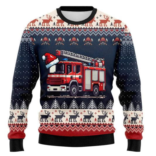 Fire Truck Christmas Sweater TS