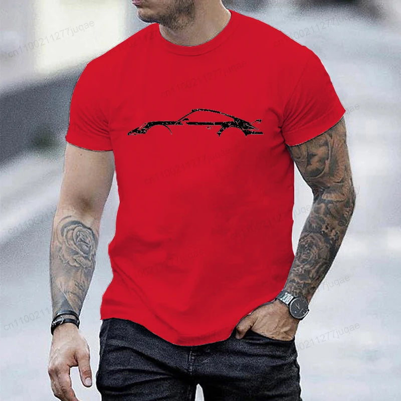 Minimalist Sports Car Silhouette Graphic T-Shirt FC