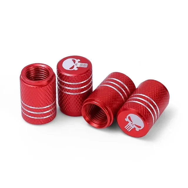 4PCS Skull Aluminum Tire Valve Caps FC